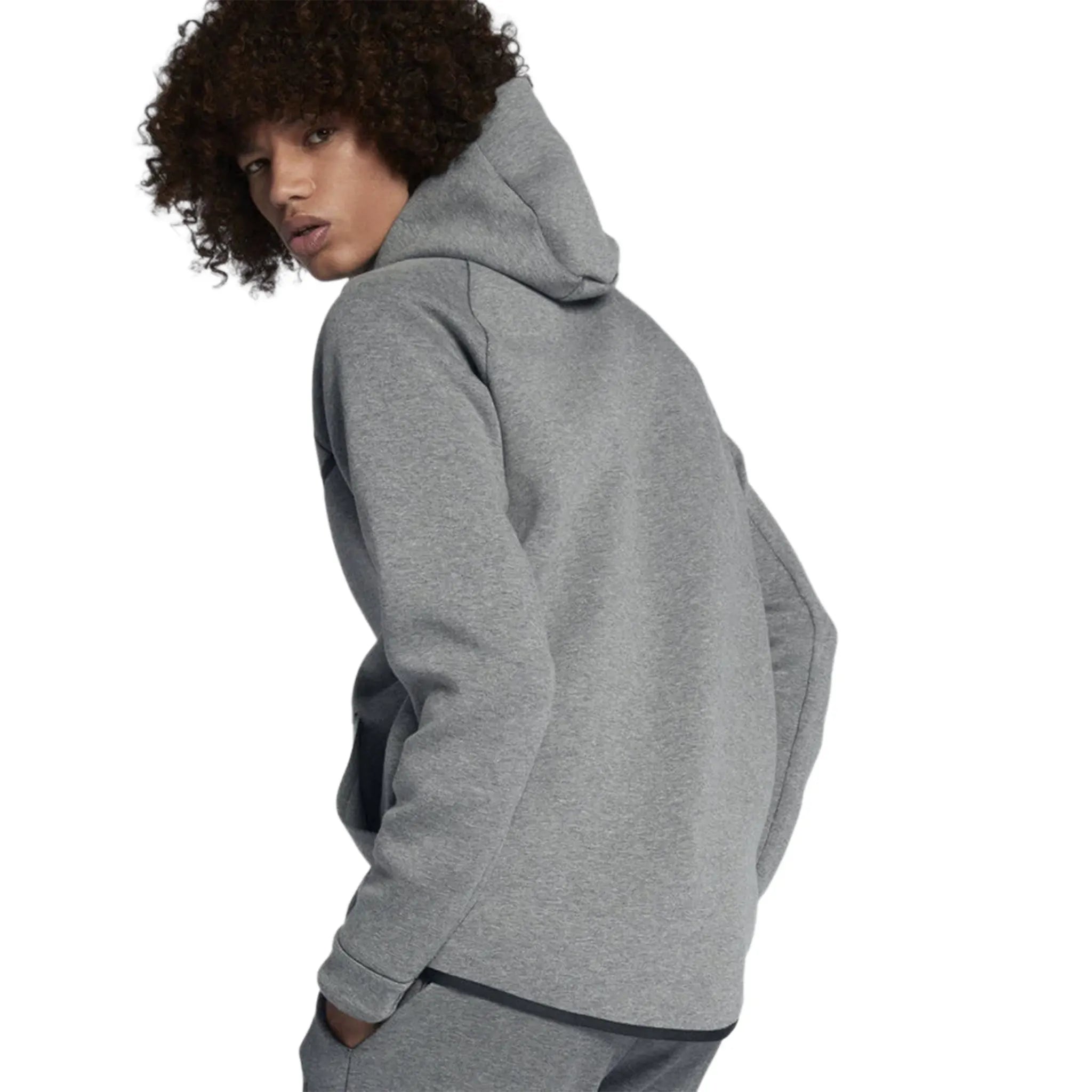 Back View of Preloved - Nike Tech Fleece Carbon Heather Grey Tracksuit 805144-091|805162-091